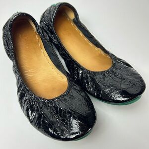 Tieks By Gavrieli Obsidian Black Patent Leather Ballet Flats Women Size 8